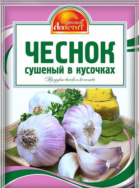 Чеснок сушеный в кусочках 10г Русский Аппетит